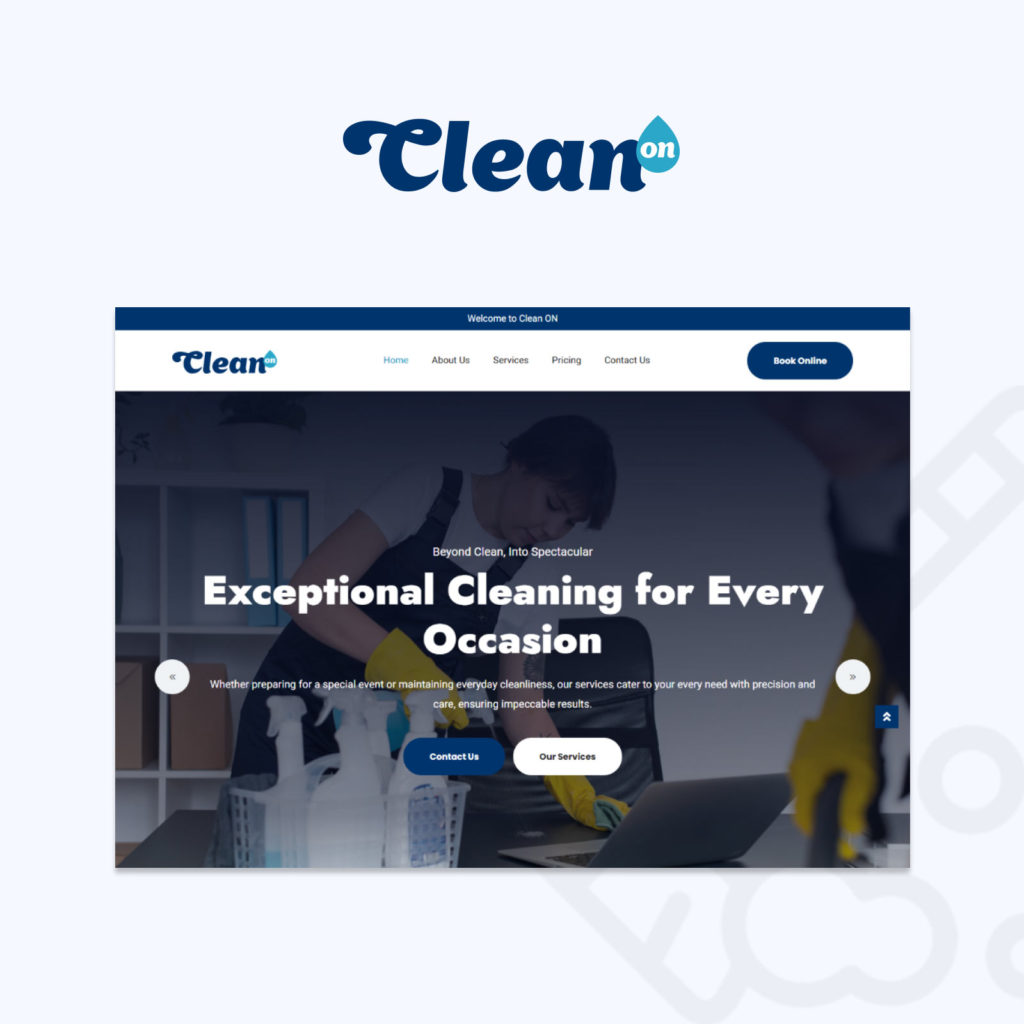 The main homepage of Clean ON website