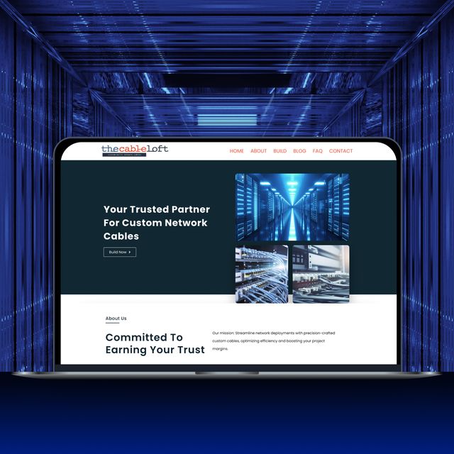 Website screenshot on the laptop